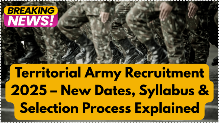 Territorial Army Recruitment 2025 – New Dates, Syllabus & Selection Process Explained