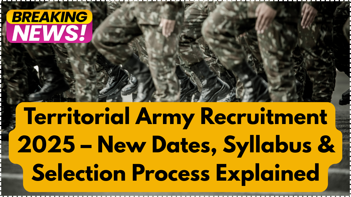 Territorial Army Recruitment 2025 – New Dates, Syllabus & Selection Process Explained